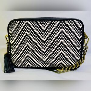 Michael Kors Ginny Medium Woven Leather Crossbody